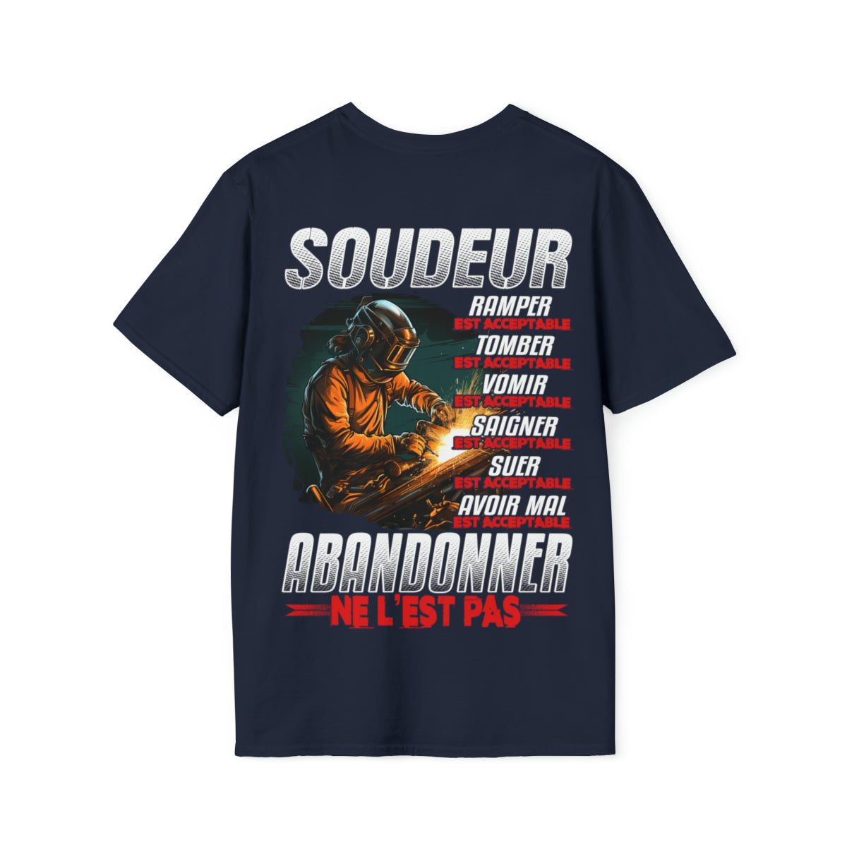 Soudeur, ramper, tomber, vomir, saigner est acceptable