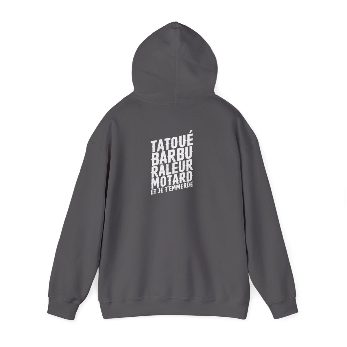 Tatoué barbu râleur motard