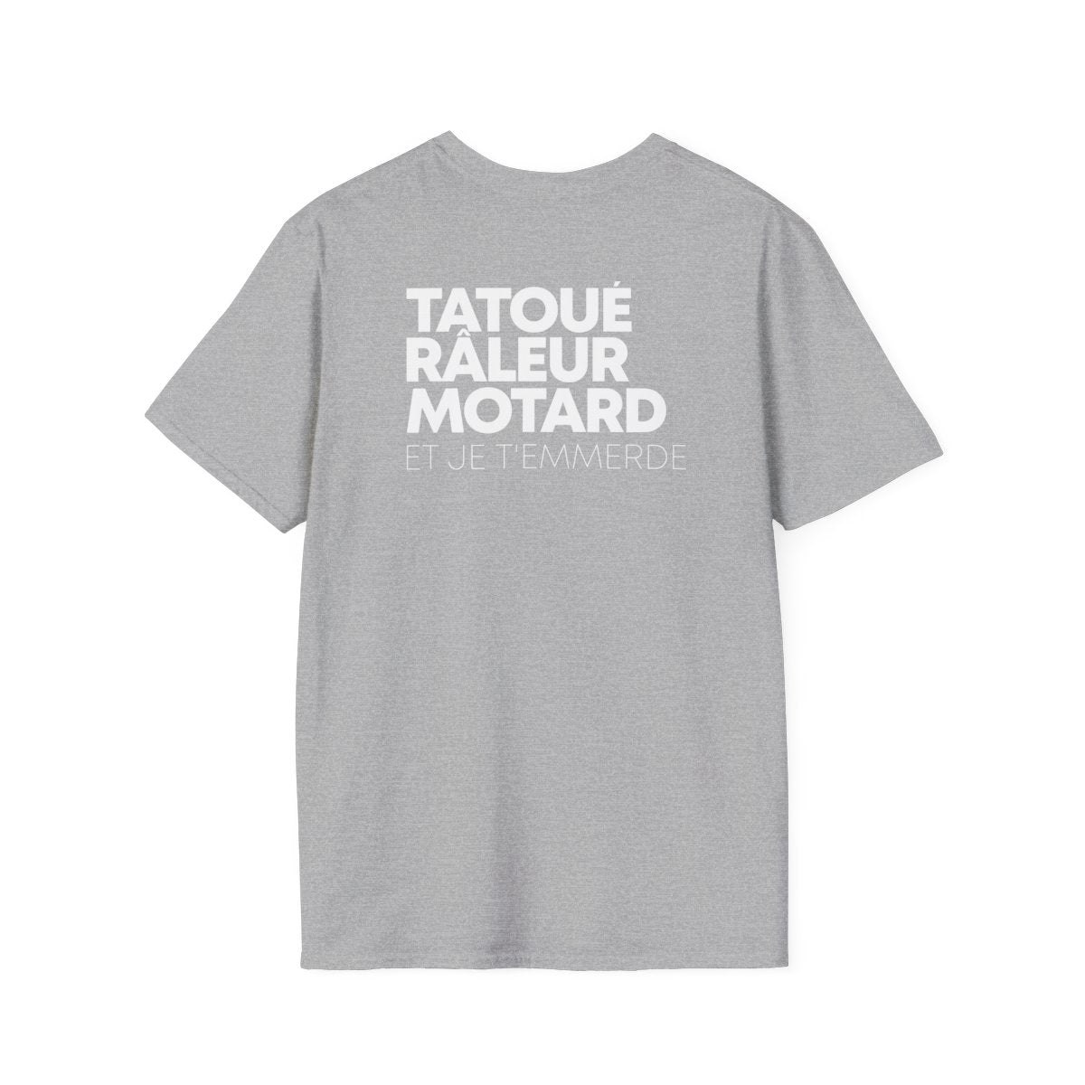 T-shirt gris sport — Tatoué Râleur Motard