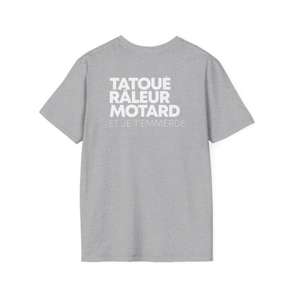 T-shirt gris sport — Tatoué Râleur Motard