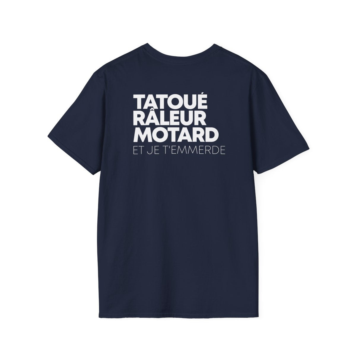 T-shirt bleu marine — Tatoué Râleur Motard