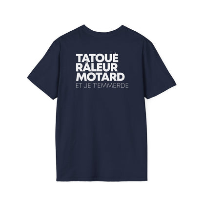T-shirt bleu marine — Tatoué Râleur Motard