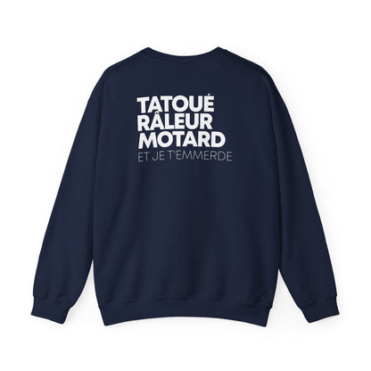 Sweatshirt bleu marine — Tatoué Râleur Motard