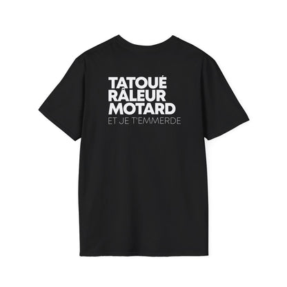 Tatoué Râleur Motard et je t'emmerde