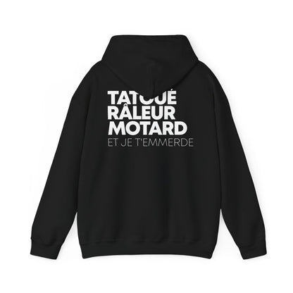 Tatoué Râleur Motard et je t'emmerde