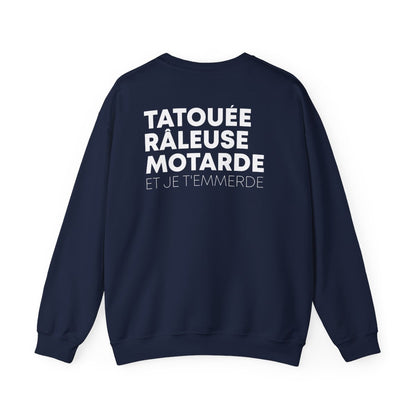 Tatouée Râleuse Motarde et je t'emmerde